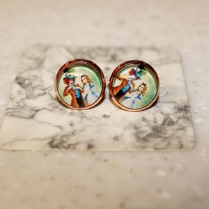 The mad hatter & Alice Stud earrings
